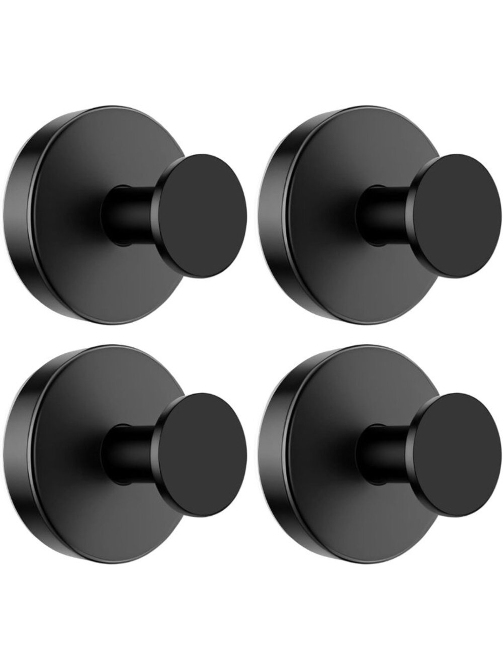 Matte Black Suction Cup Hooks for Shower - 4 Pack, Strong Hold, Easy Install
